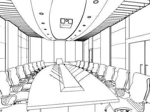 Outline sketch of a interior Stock Illustration