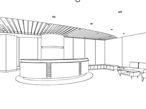 Outline sketch of a interior Stock Illustration