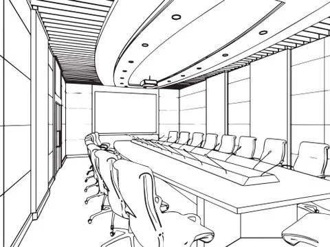 Outline sketch of a interior Stock Illustration