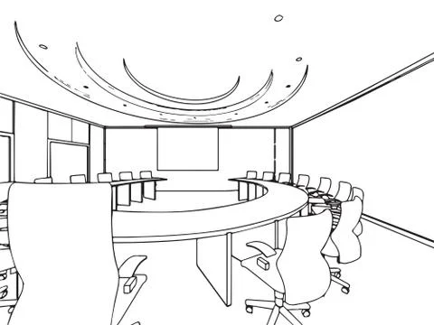 Outline sketch of a interior Stock Illustration