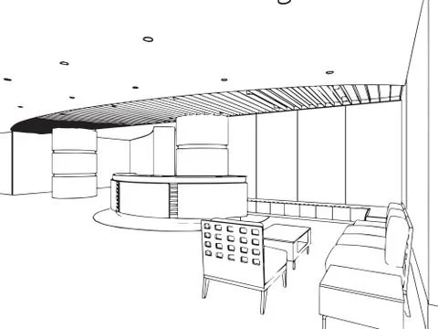 Outline sketch of a interior Stock Illustration