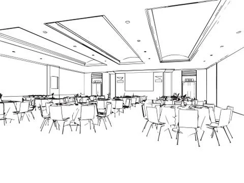 Outline sketch of a interior Stock Illustration