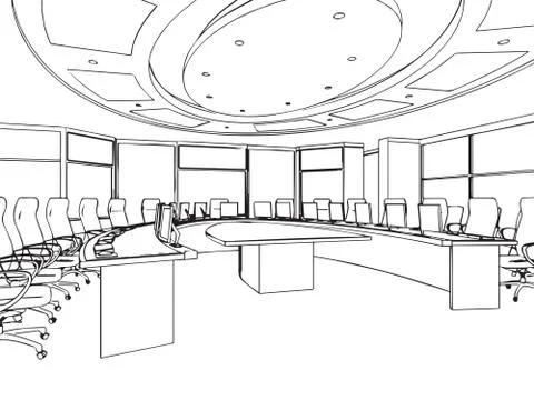 Outline sketch of a interior Stock Illustration