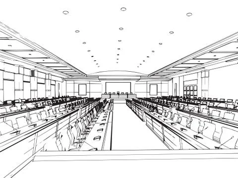 Outline sketch of a interior Stock Illustration