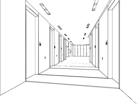 Outline sketch of a interior Stock Illustration