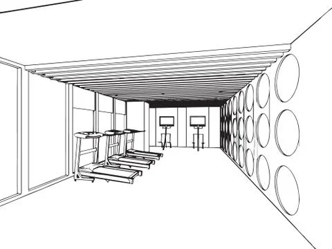 Outline sketch of a interior Stock Illustration