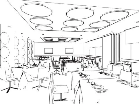 Outline sketch of a interior Stock Illustration