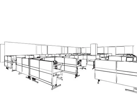 Outline sketch of a interior Stock Illustration