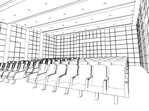 Outline sketch of a interior Stock Illustration