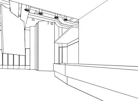 Outline sketch of a interior Stock Illustration