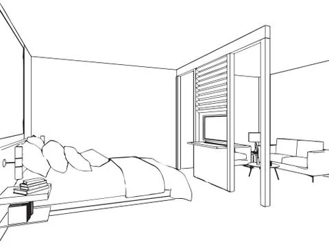 Outline sketch of a interior Stock Illustration