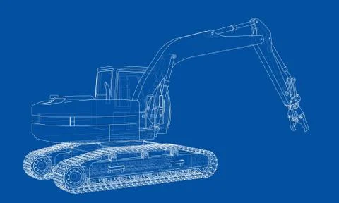 Outline sloopkraan concept. Vector Stock-Illustration