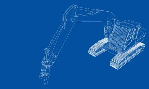 Outline sloopkraan concept. Vector Stock Illustration