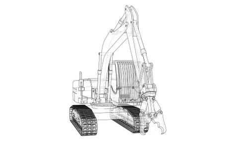 Outline sloopkraan concept. Vector Stock Illustration