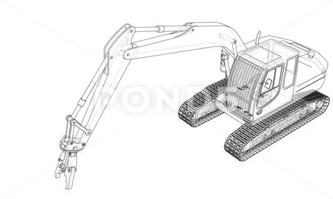 Outline sloopkraan concept. Vector イラスト素材