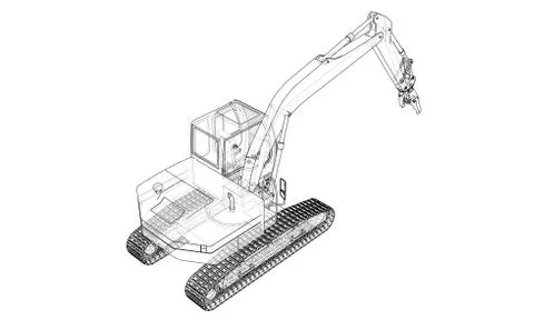 Outline sloopkraan concept. Vector Illustrazione stock