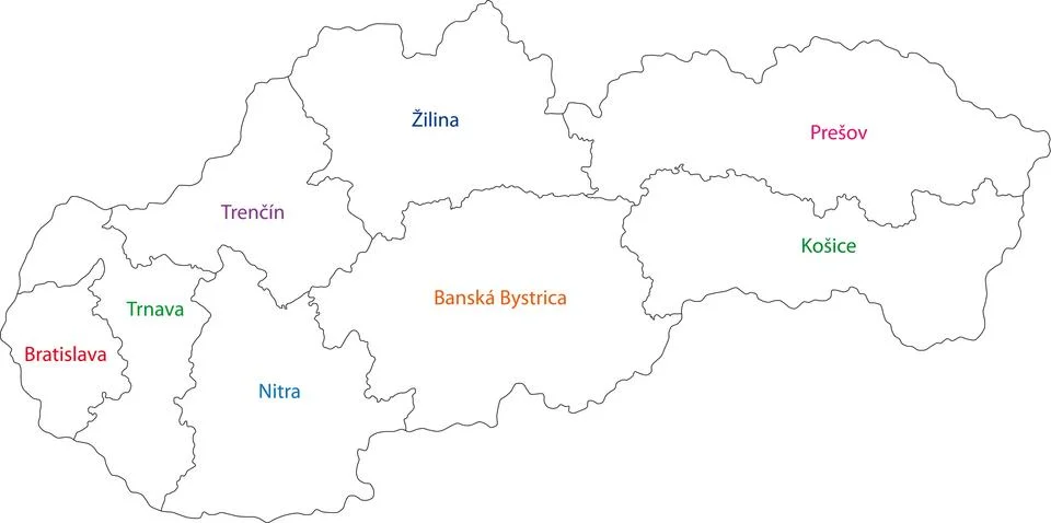Outline Slovakia map Stock Illustration