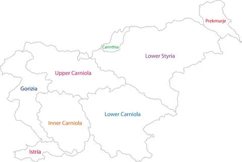 Outline Slovenia map Stock Illustration