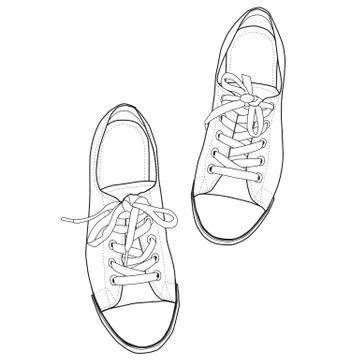 Outline sneakers Vector Stock Illustration