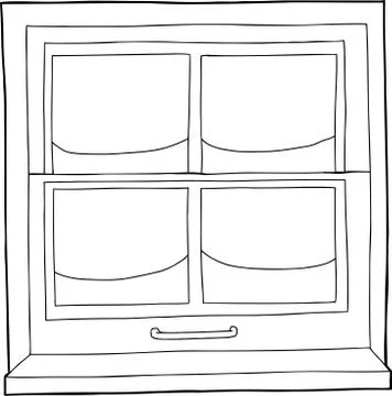 Outline of snow on window Stock Illustration