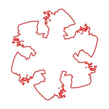 Outline Snowflake Shape Illustrazione stock