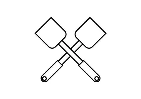 The outline of a spatula with a simple design Stock Illustration