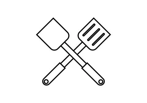 The outline of a spatula with a simple design Illustrazione stock