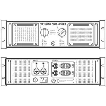 Outline speaker amplifier device vector Stock-Illustration