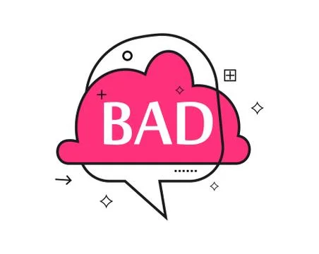 Outline speech bubble with Bad phrase Stock Illustration