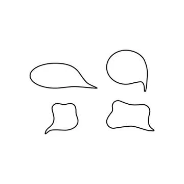 Outline speech bubble icon set. Chat symbol. Dialogue, chatting, communicatio Stock Illustration