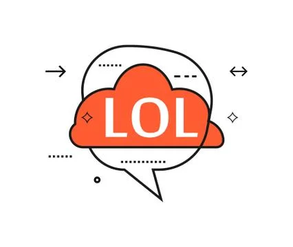 Outline speech bubble with Lol phrase Stock Illustration
