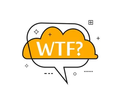 Outline speech bubble with WTF? phrase Stock Illustration