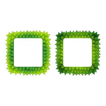 Outline square leaves frames Stock Illustration