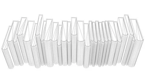 Outline of a stack of books from black lines isolated on a white background. Stock Illustration