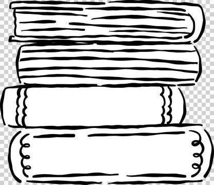 Outline Stack Books Sketchy Hand Drawn, preppy bookish Stock-Illustration