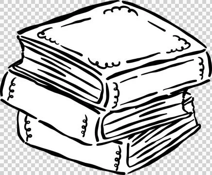 Outline Stack Books Stylized Hand Drawn, preppy bookish 스톡 일러스트