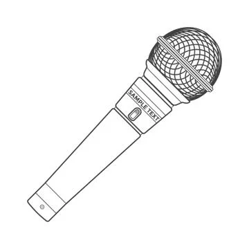 Outline stage microphone Stock Illustration