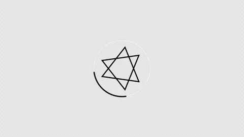 Outline Star of David Loading Screen Animation Alpha Channel Loop Stock Footage 339544099