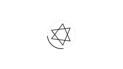 Outline Star of David Loading Screen Animation Loop on White Background Stock Footage 339544115