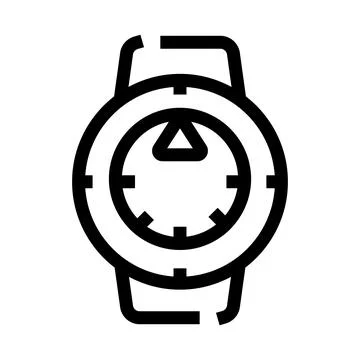 Outline stopwatch icon measuring time and countdown Stock Illustration