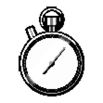 Outline stopwatch pixel art vector illustration Stock Illustration