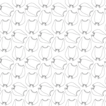 Outline stretched sweaters with long dropped sleeves Seamless pattern. Ugly Stock Illustration