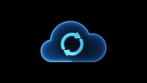 An outline style animated icon of cloud backup Stock Footage 304718523