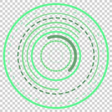Outline style circular data rings infographic isolated on transparent background Stock Illustration