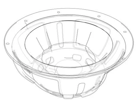 Outline subwoofer speaker. Vector Stock Illustration