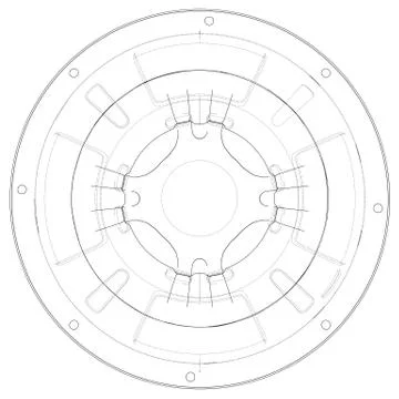 Outline subwoofer speaker. Vector Stock Illustration