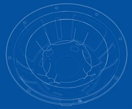 Outline subwoofer speaker. Vector Stock Illustration