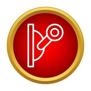 Outline switch lever icon on red circle Stock Illustration