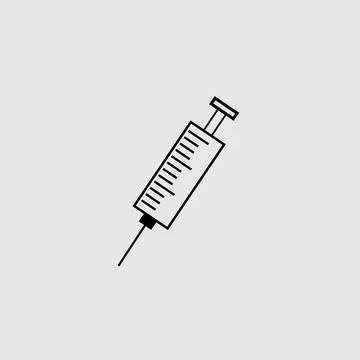 Outline syringe vector icon for web design isolated on white background Stock Illustration