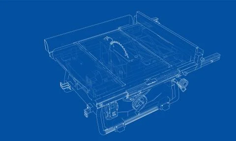Outline table saw for woodwork vector Stock-Illustration
